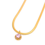 Here to Shine Gold Plated Necklace in Pink