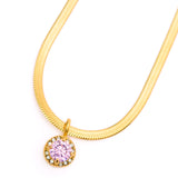 Here to Shine Gold Plated Necklace in Pink