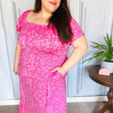 Perfectly You Fuchsia Ditzy Floral Fit & Flare Maxi Dress