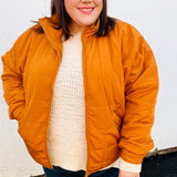 Eyes On You Butterscotch Quilted Puffer Jacket