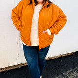 Eyes On You Butterscotch Quilted Puffer Jacket