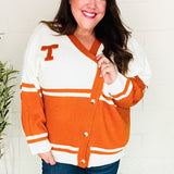 Game Day Burnt Orange "T" Embroidered Cardigan