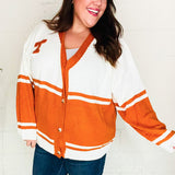 Game Day Burnt Orange "T" Embroidered Cardigan