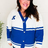 Game Day Blue "K" Embroidered Cardigan