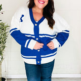 Game Day Blue "K" Embroidered Cardigan