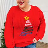 All I Want Red Christmas Tree Lurex Embroidery Sweater