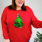 More The Merrier Red Sequin Christmas Tree Hacci Top