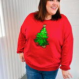 More The Merrier Red Sequin Christmas Tree Hacci Top