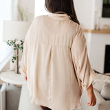 In Your Thoughts Oversized Dolman Sleeve Top in Champagne