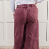 In or Out Wide Leg Cropped Pants in Eggplant