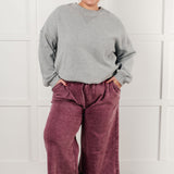 In or Out Wide Leg Cropped Pants in Eggplant