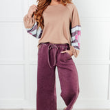 In or Out Wide Leg Cropped Pants in Eggplant