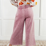 In or Out Wide Leg Cropped Pants in Light Rose