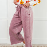 In or Out Wide Leg Cropped Pants in Light Rose