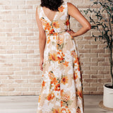 It's All Sunshine V-Neck Floral Dress in Orange