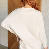 It's The Little Things Relaxed Scuba Pullover in Beige