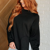 It's The Little Things Relaxed Scuba Pullover in Black