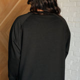 It's The Little Things Relaxed Scuba Pullover in Black