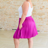 Just a Flirt Pleated Skirt in Magenta