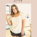 Everyday Scoop Neck Short Sleeve Top in White