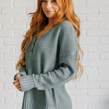 Lakeside View Drop Shoulder Sweater in Sage