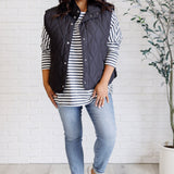 Layering Queen Quilted Puffer Vest in Black