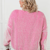 Least High Maintenance Contrast Trim Sweater in Pink