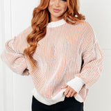 Least High Maintenance Contrast Trim Sweater