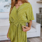 Lovely Life Plisse Romper in Green