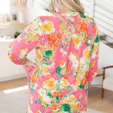 Lizzy Dress in Hot Pink and Yellow Floral