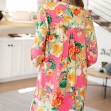 Lizzy Dress in Hot Pink and Yellow Floral