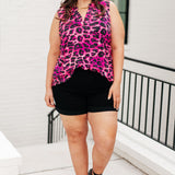 Lizzy Tank Top in Pink Multi Leopard