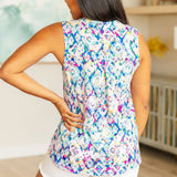 Lizzy Tank Top in Tie Dye Damask