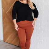 Magic Ankle Crop Skinny Pants in Rust