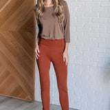 Magic Ankle Crop Skinny Pants in Rust