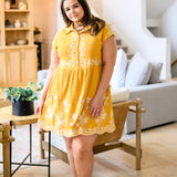 Marigold Embroidered Dress