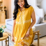 Marigold Embroidered Dress