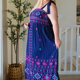 Midnight Magic Embroidered Maxi Dress