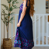 Midnight Magic Embroidered Maxi Dress