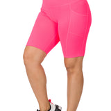 Doorbuster Magenta Performance Biker Shorts with Pockets