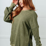 No Plain Jane Oversized Sweatshirt in Green