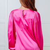 Not Exaggerating Satin Puff Sleeve Blouse