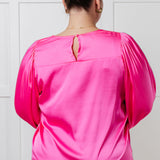 Not Exaggerating Satin Puff Sleeve Blouse