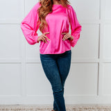 Not Exaggerating Satin Puff Sleeve Blouse