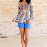 Open Sky Boho Tunic in Navy Mauve