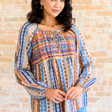 Open Sky Boho Tunic in Navy Mauve