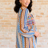 Open Sky Boho Tunic in Navy Mauve