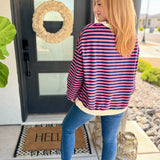 PREORDER: Best Selling Larson Contrast Pullover in Pink/Navy