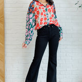 Presupposed Ideas Mixed Print Button Up Blouse