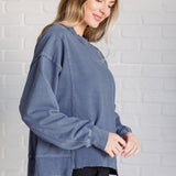 Quick Fix Mineral Wash Crew Neck Pullover in Psychic